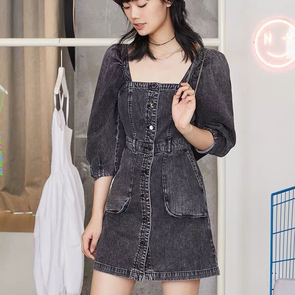 Denim mini dress - Picture 4 of 7